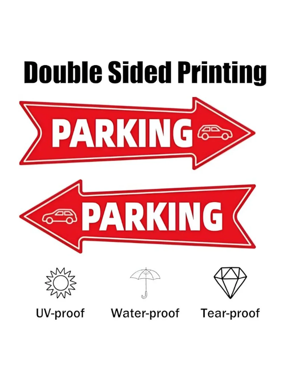 16 X 5 Inch Directional Parking Signs with Arrows - Durable Corrugated Plastic